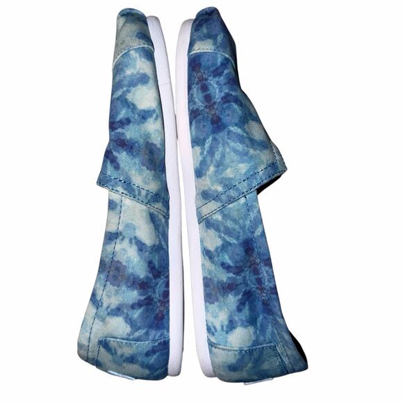TOMS Women’s Classic Slip-On Shoes – Watercolor Turtles Blue Canvas Size 7.5 - Picture 4 of 7